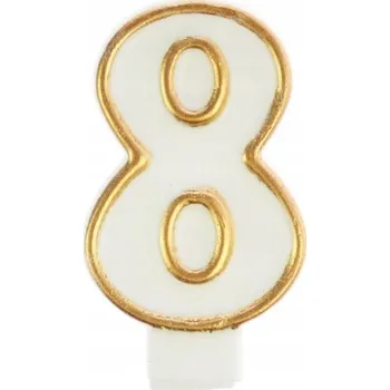 Dortová svíčka Svíčka číslice č. 8 zlatá 7.5cm