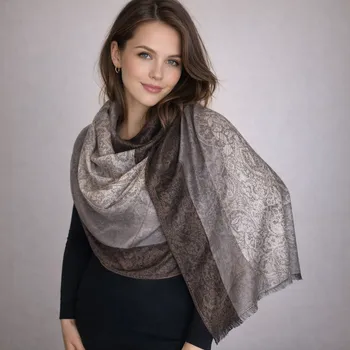 Šála Šál Pašmína - Elissandra - Tmavě hnědá