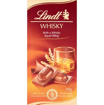 Cukrovinka Čokoláda Lindt WHISKY 100 g (mléčná čokoláda s alkoholovou náplní)