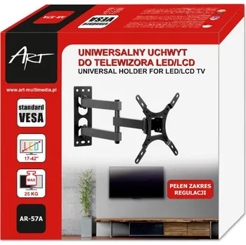 Televizní držák Držák LCD/LED TV 17-42" 25KG AR-57A ART vertikálně/horizontálně nastavitelný