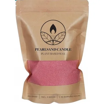 Svíčka Vosk sypaný do svíček 400 g RŮŽOVÝ s knoty 100% stearin