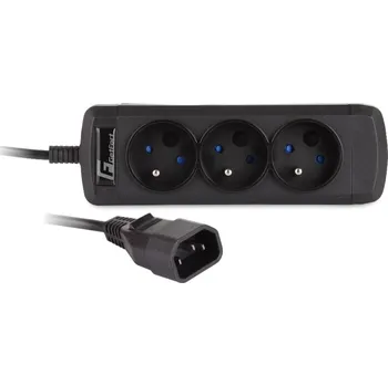 Napájecí kabel Napájecí lišta GETFORT C14 / 3 zásuvky FR 60cm