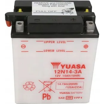 Motobaterie Akumulátor YUASA 12V 14Ah 125A P+ 12N14-3A