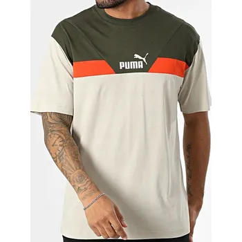 Pánská móda 3276 TRIČKO PÁNSKÉ PUMA SPORTOVNÍ TRIČKO BAVLNĚNÉ BÉŽOVÉ M