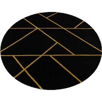 Koberec Koberec EMERALD exkluzivní 1012 kruh - glamour, marmur, geometrický černý/zlatý