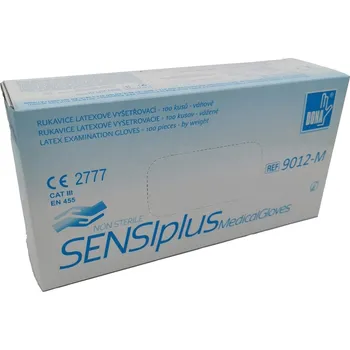 Vyšetřovací rukavice Vulkan Jednorázové rukavice latexové nepudrované DONA Sensiplus - 100 ks XS