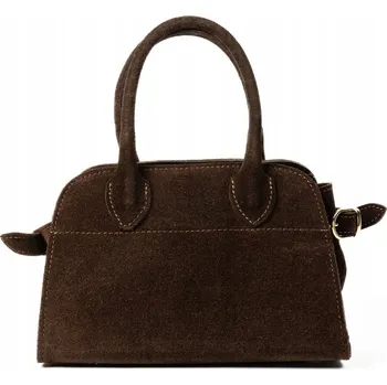 Kabelka Malá kabelka typu Kufřík z přírodní semišové kůže, klasický design, čokoládová barva