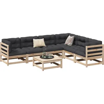 Zahradní sestava zahrada-XL 7dílná zahradní sedací souprava masivní borové dřevo 3299463