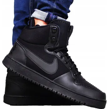 Pánská zimní obuv Pánské boty Nike VODĚODOLNÉ KOŽENÉ ZIMNÍ vysoké kožené sportovní černé