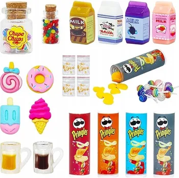 Doplněk pro panenku Sada Příslušenství pro Panenky Jídlo Nápoje Dárek Pro Holčičku 40ks