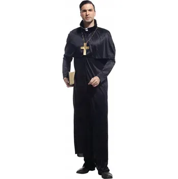Kostým Kněz vel. S převlekem Karneval Kostým sutana pas kříž