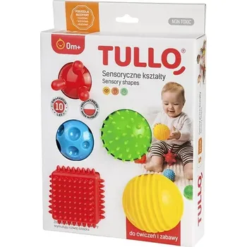 Hračka pro nejmenší Tullo Senzorické barevné tvary 5 ks
