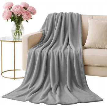 Prostěradlo ŠEDÁ MĚKKÁ DEKA 200X220 PLED MIKROVLÁKNO SOLO