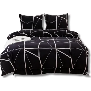 Povlečení Povlečení 160x200 Plyšové, 3dílná sada, Hřejivé a teplé, Zimní, Černé