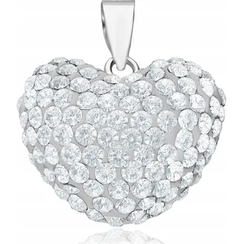 Přívěsek STŘÍBRNÝ PŘÍVĚSEK SRDÍČKO SWAROVSKI ELEMENTS 19