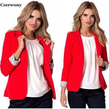 Dámské sako Módní dámské SAKO střihu BOYFRIEND s ohrnutými manžetami, bavlna, PLUS SIZE 3XL/46