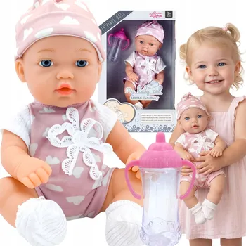 Panenka PANENKA DO KOČÁRKU HRAČKA MIMINKO MIMINKO V OBLEČENÍ LÁHEV NA KRMENÍ 36 cm