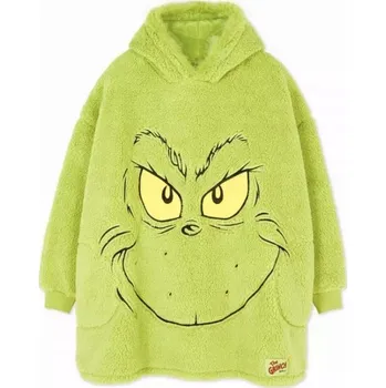 Pánská mikina GRINCH ZELENÁ MIKINA DEKA S KAPUCÍ SNUDDIE UNISEX S KAPSY