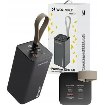 Powerbanka Powerbanka 30000 mAh pro notebook Wozinsky 65W 3 výstupy Power Delivery