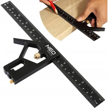 Úhloměr Multifunkční hliníkový úhelník 30 cm 72-127 NEO TOOLS