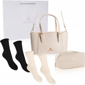 Kabelka BETLEWSKI dámská dárková dárková sada – kabelka, kosmetická taštička a ponožky