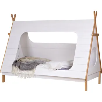 Postel WOOOD Dřevěná postel TIPI bílá 380100-W