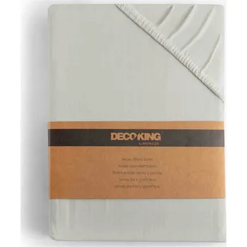 Prostěradlo Bavlna Prostěradlo DecoKing 200x200 + 30cm světle šedé