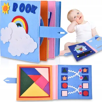 SENZORICKÁ MONTESSORI KNÍŽKA FILCOVÁ EDUKAČNÍ 3D - OBLÁČKY