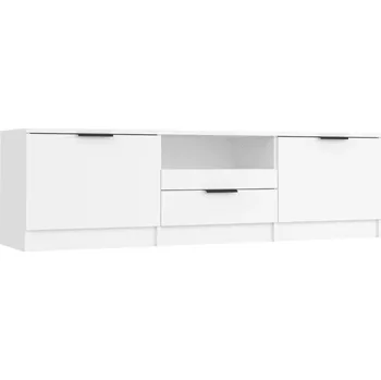 Televizní stolek TV stolek, bílý, 140x35x40 cm
