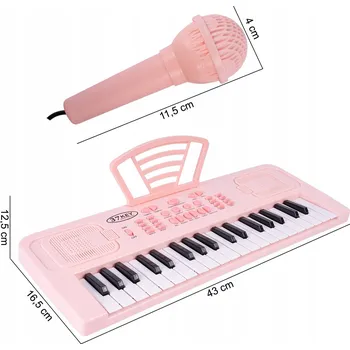 Hudební nástroj pro děti Růžové pianko MalPlay s 37 klávesami a mikrofonem