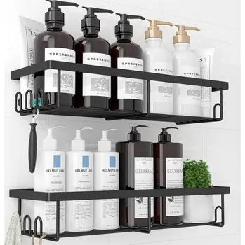 Koupelnový nábytek Sprchový organizér Kitsure bez vrtání - 2 kusy nerezového koupelnového organizéru, rychleschnoucí