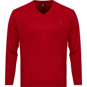 Pánský svetr PÁNSKÝ SVETR - V 3010 CZERWONY ID8359 klasický svetr jako vánoční dárek