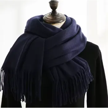 Šála Pánská tmavě modrá zimní šála z měkkého polyesteru