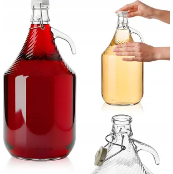 Sklenice SKLENĚNÝ DEMIŽON 5l DÁMA LÁHEV NA VÍNO + UZÁVĚR