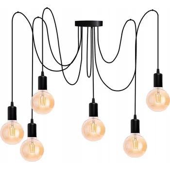 Stropní svítidlo LED Závěsný LUSTR STROPNÍ SVÍTIDLO LOFT LED PAUK 6x E27 LOFT