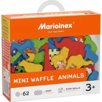 ostatní stavebnice Marioinex stavebnice WAFFLE mini Animals, 62 dílů, včetně 32 zvířátek