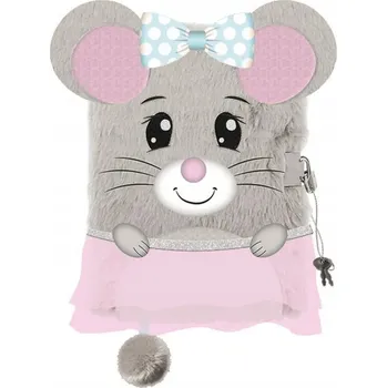 Zápisník Památník se zámkem 3D chlupatý MYŠ A5, 96 listů