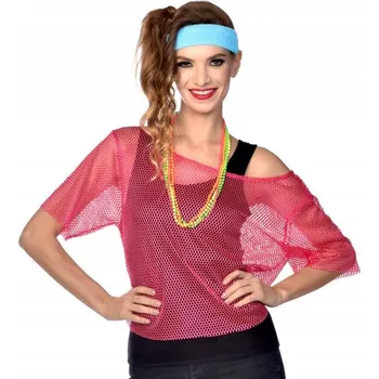 Tričko síťované kabaretka růžová Disco vel S/M