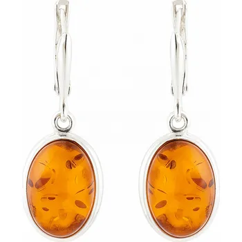 Náušnice Stříbrné náušnice jantar Brown - Varianta 1
