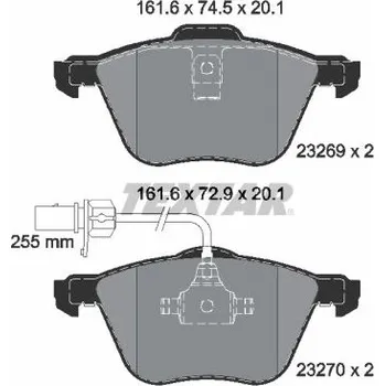 Brzdová destička Sada brzdových destiček, kotoučová brzda TEXTAR 2326903