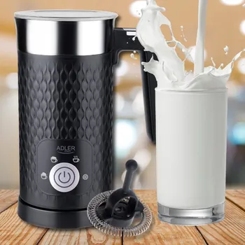 Příslušenství pro přípravu kávy Napěňovač mléka Adler konvicový 500 W 300 ml černý s ohřevem