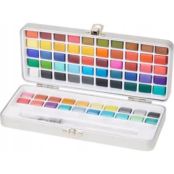 Vodová barva Akvarelové barvy Creative Artist - velká sada 70 vícebarevných kostek + štětec