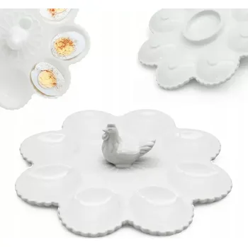 Talíř TALÍŘ na vajíčka porcelánový S UCHEM podnos miska