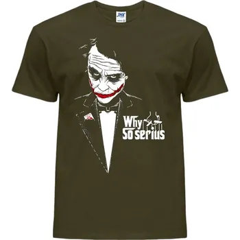 Pánské tričko levne-bavlnene-tricko-potisk-kmotr-Joker Barva: Khaki, velikost: XL