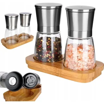 Kuchyňský mlýnek Mlýnek na koření, pepř a sůl na stojanu ORION 14,5 cm sada