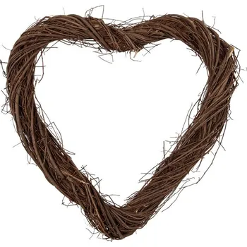 Přírodní hnědé proutěné srdce Woodly M - 40*4*40 cm