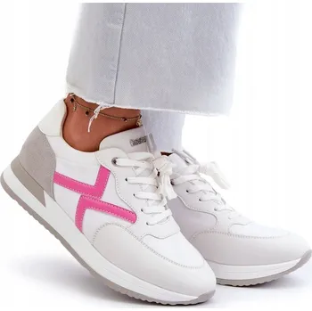 Dámské tenisky DÁMSKÉ TENISKY NA PLATFORMĚ POHODLNÉ INBLU IN000362 BÍLÉ 37