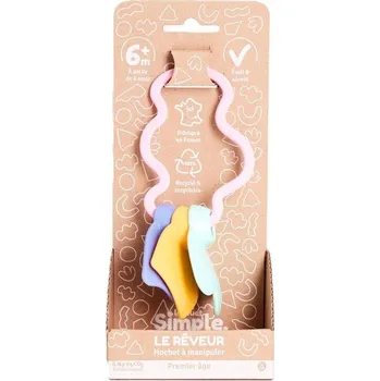 Hračka pro kojence Terapeutické kousátko Le Jouet Simple, plastové, růžové