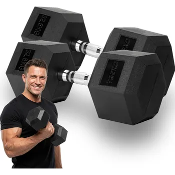 Potažené/pogumované jednoruční činky s pevnou váhou Trexo 1x 32,5 kg