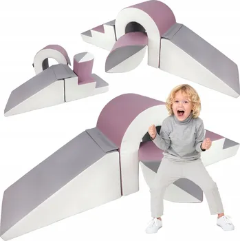 Hračka pro nejmenší Sada 4 velkých pěnových hracích kostek pro děti - bílé, šedé, fi